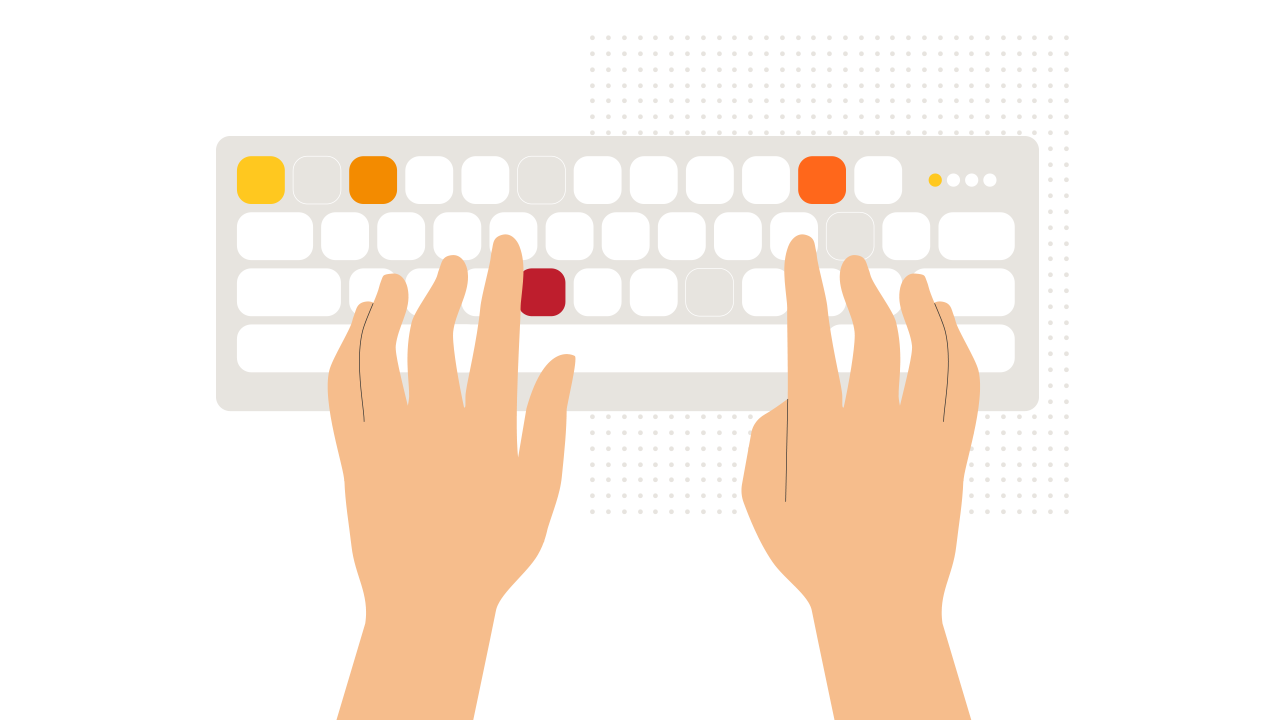 Belle Block Tastatur mit Händen