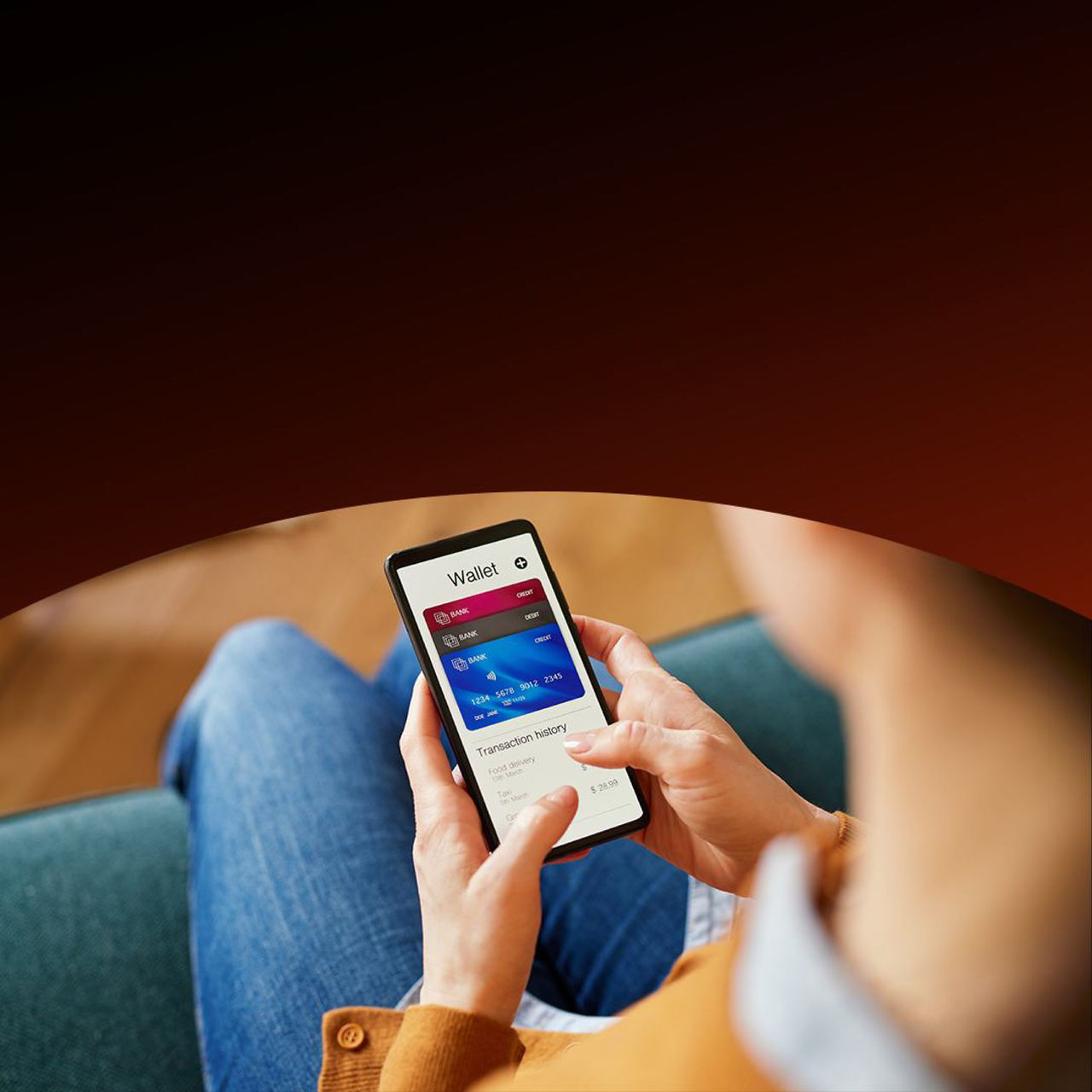 En smartphone bruges til at læse finansinformation.