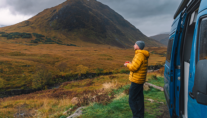 Man exploring the country side