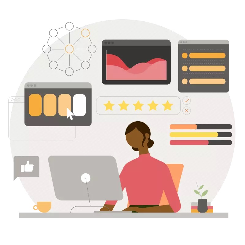 woman working on laptop