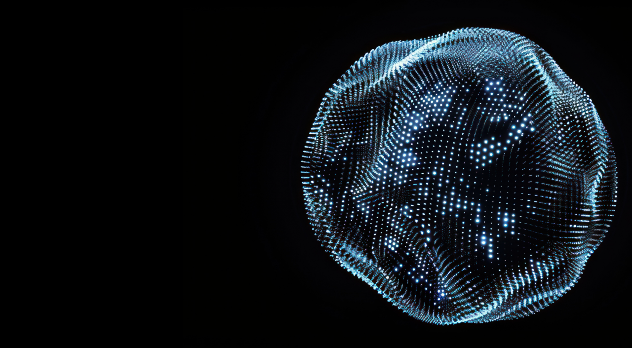 Abstract dimensional image of an asteroid or similar object.