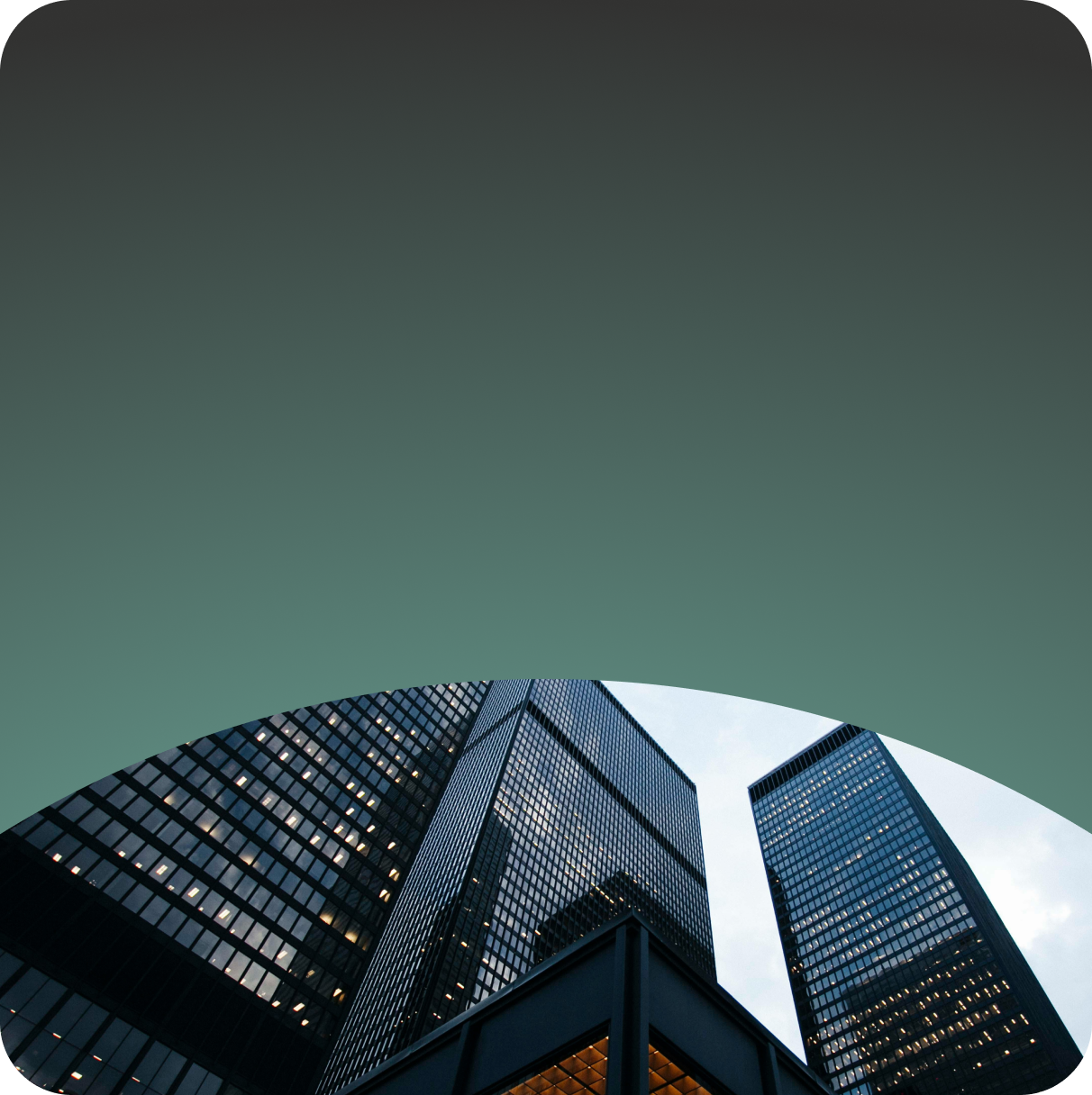 A skyline featuring a cluster of tall buildings in an urban setting.