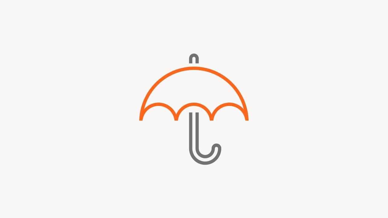 Umbrella protection icon.