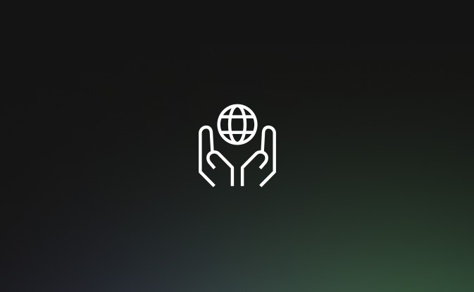 An illustration of hands cradling a globe.