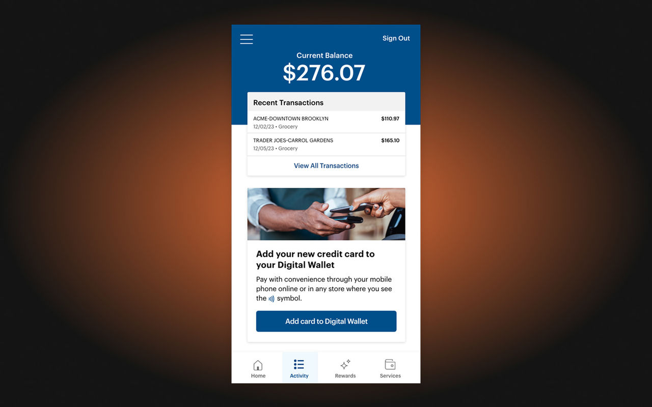 Example of in-app banner