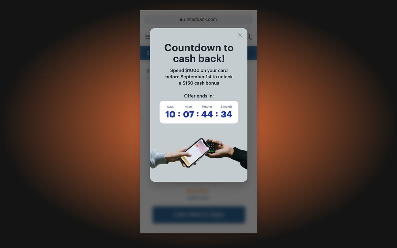 Example of countdown banner