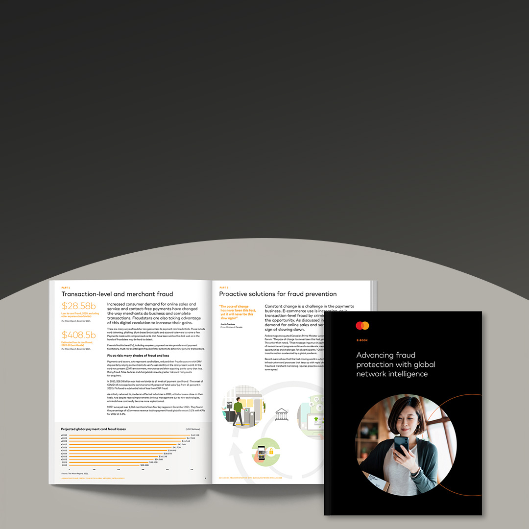 AI for transaction fraud and merchant monitoring ebook cover.