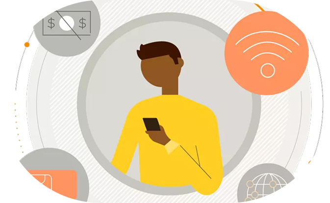 Person reading phone