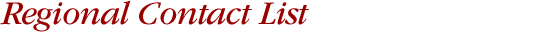Regional Contact List