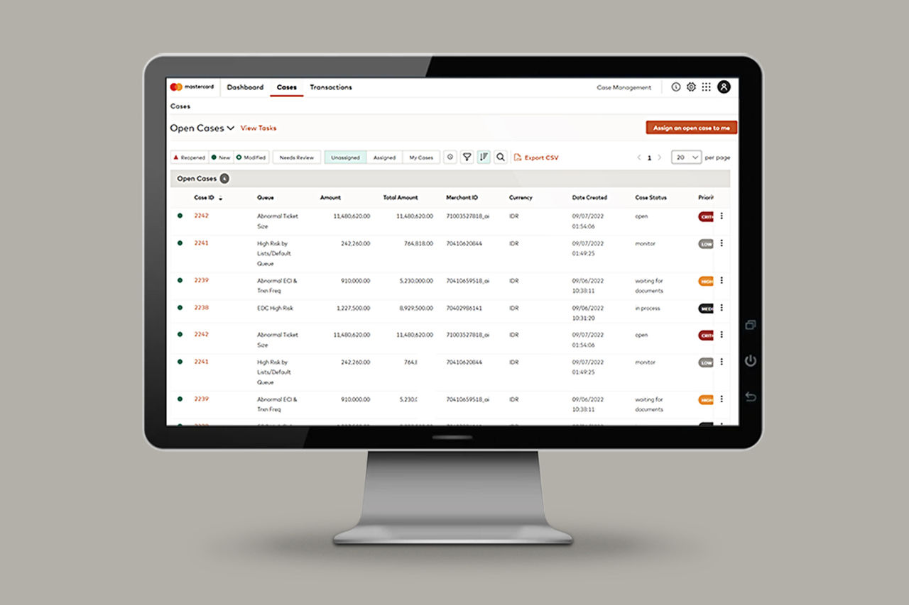 Image of Mastercard AI for acquirer fraud dashboard