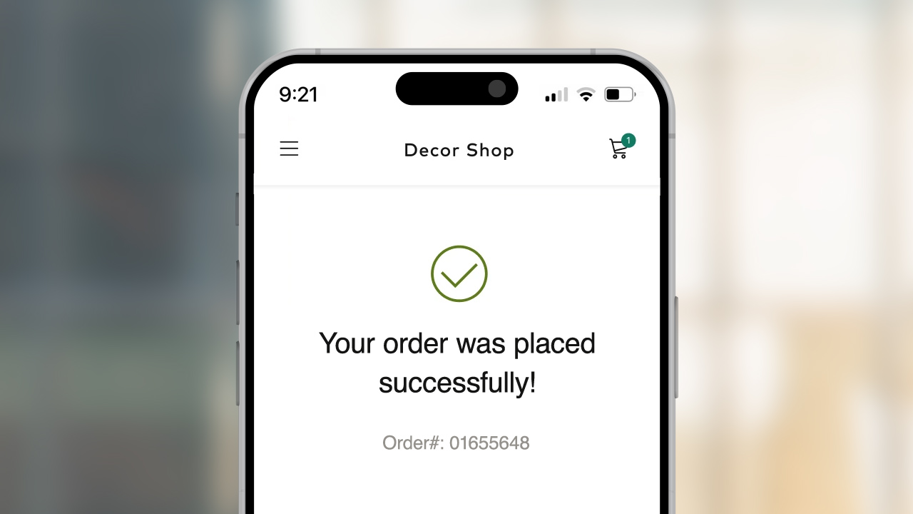 Schermata di successo della passkey su un telefono.