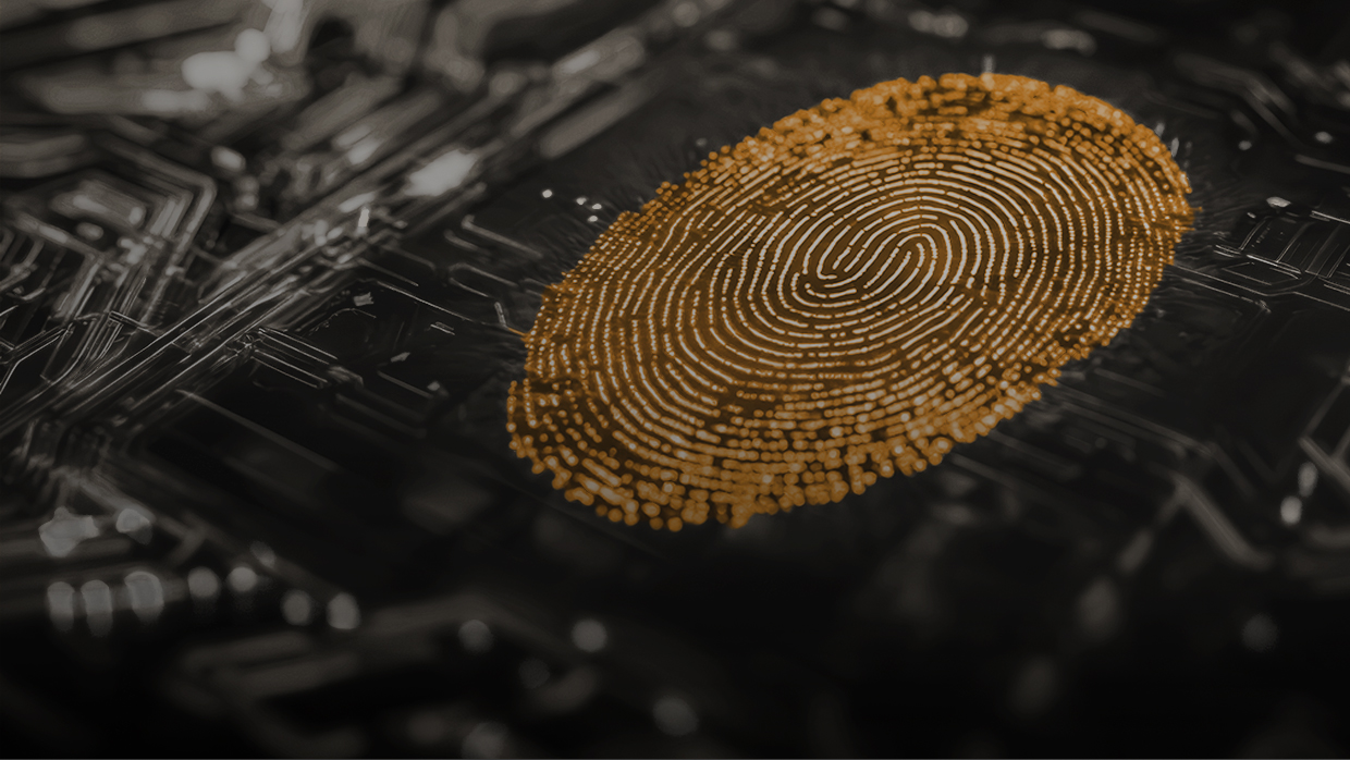 Fingerprint being scanned. 