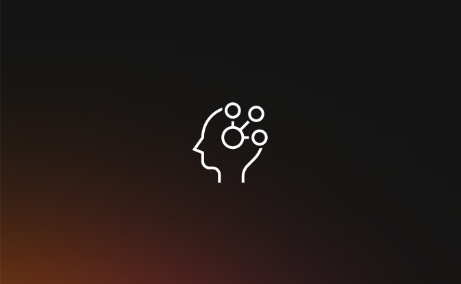 An illustration of lines and circles coming out of a head representing thoughts.