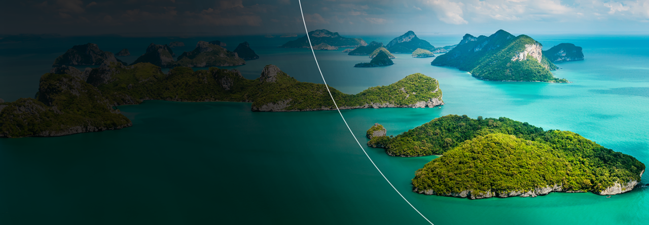 Birds eye view of island
