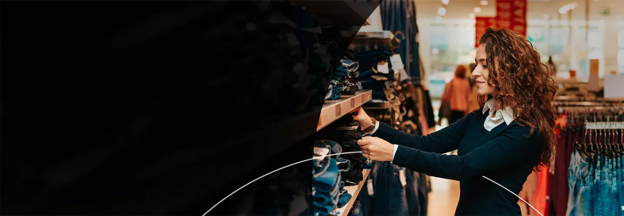 Woman selecting clothes at a store