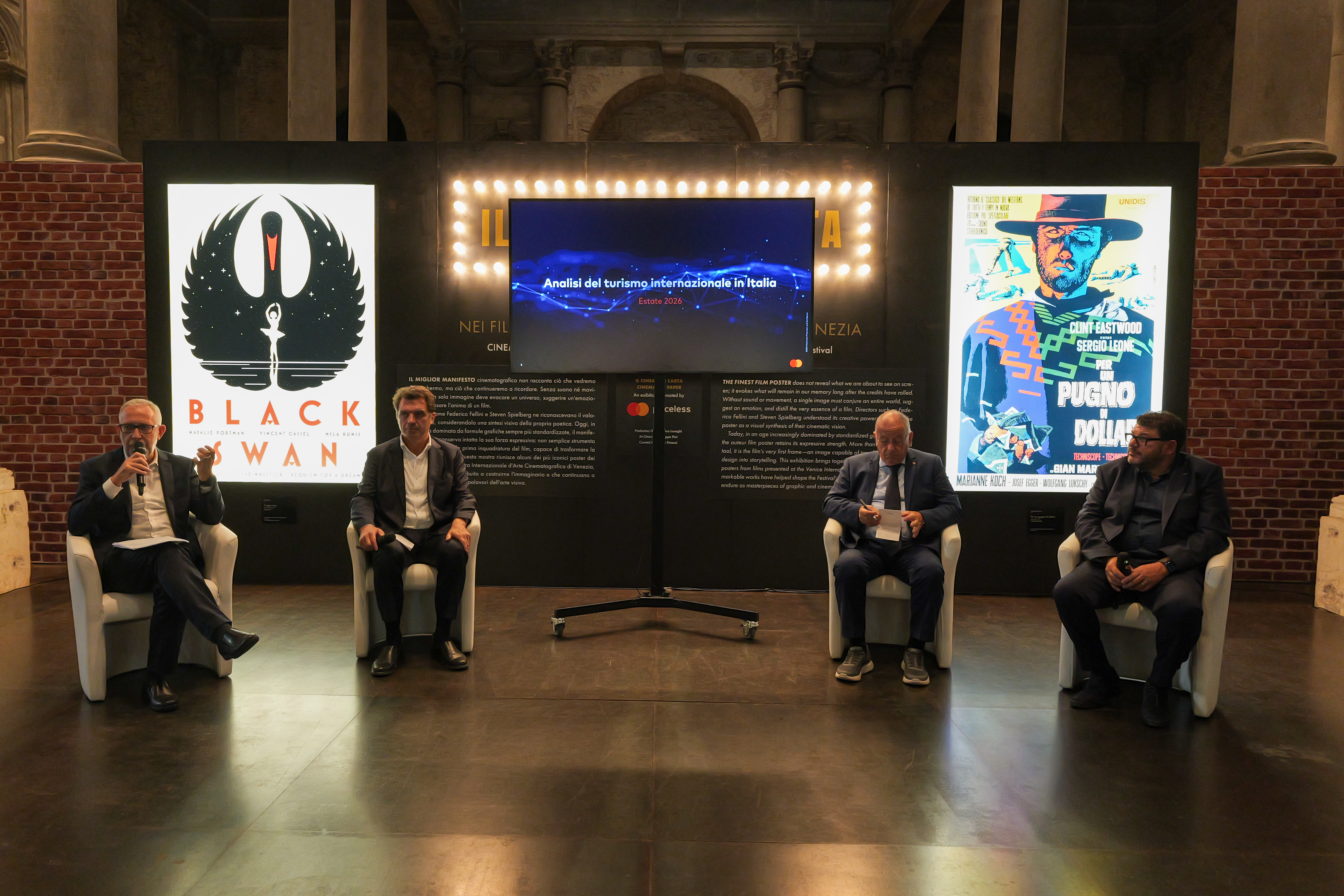 Luca Corti, Country Manager Italia di Mastercard, Sergio Bellini, CEO di MidaTicket e Presidente Fondazione Delphos, Fiorello Primi, Presidente de I Borghi più Belli d'Italia, Saverio Mucci, Government Lead per l'Italia di Mastercard