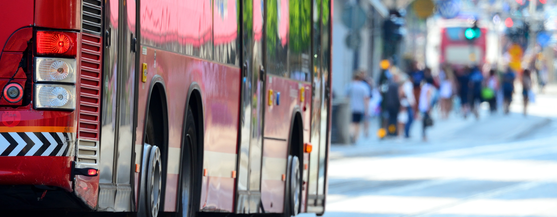 A bus in city traffic