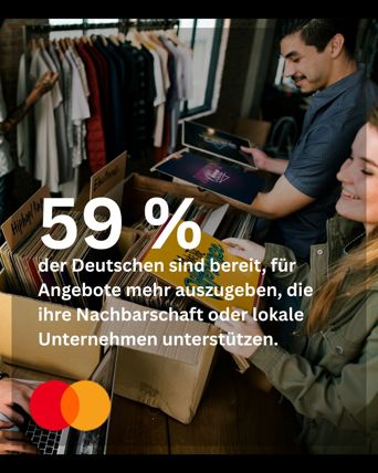 59% der Deutsche sind bereit, für Angebote mehr auszugeben, die ihre Nachbarschaft oder lokale Unternehmen unterstützen.