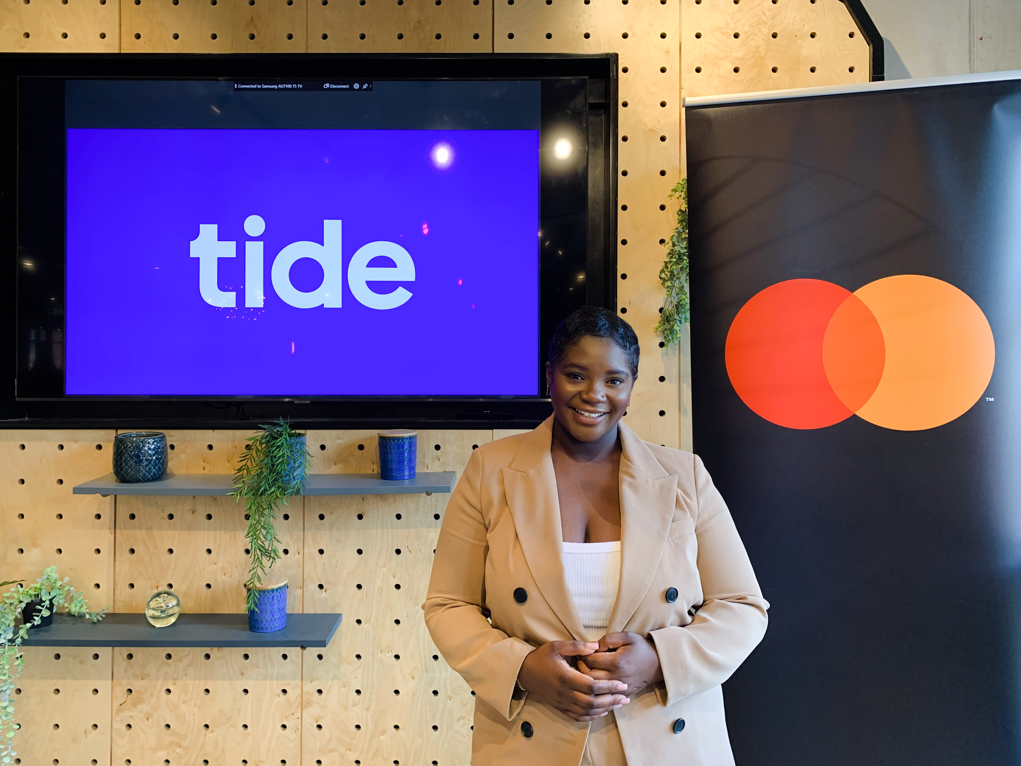 Tide member Atinuke Awe, who recently hosted a Mastercard Strive UK masterclass on ‘Accessing Alternative Finance’, as part of its Thrive Street event in Manchester, UK.