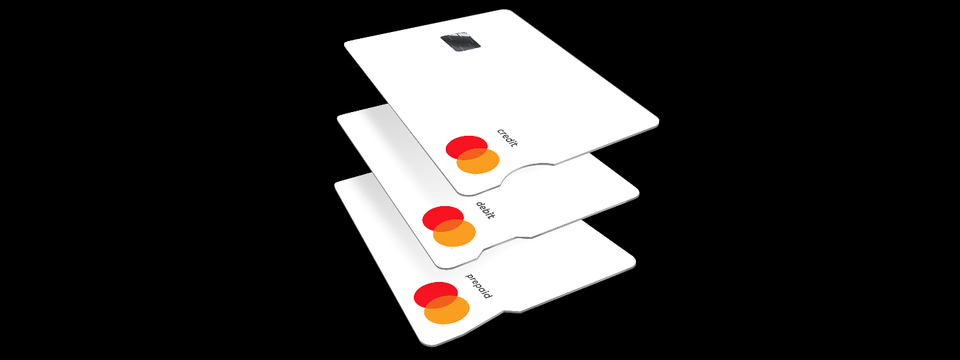 Imagem: Cartão de crédito New Touch Card com entalhe redondo, cartão de débito com entalhe amplo e reto e cartão pré-pago com entalhe triangular.