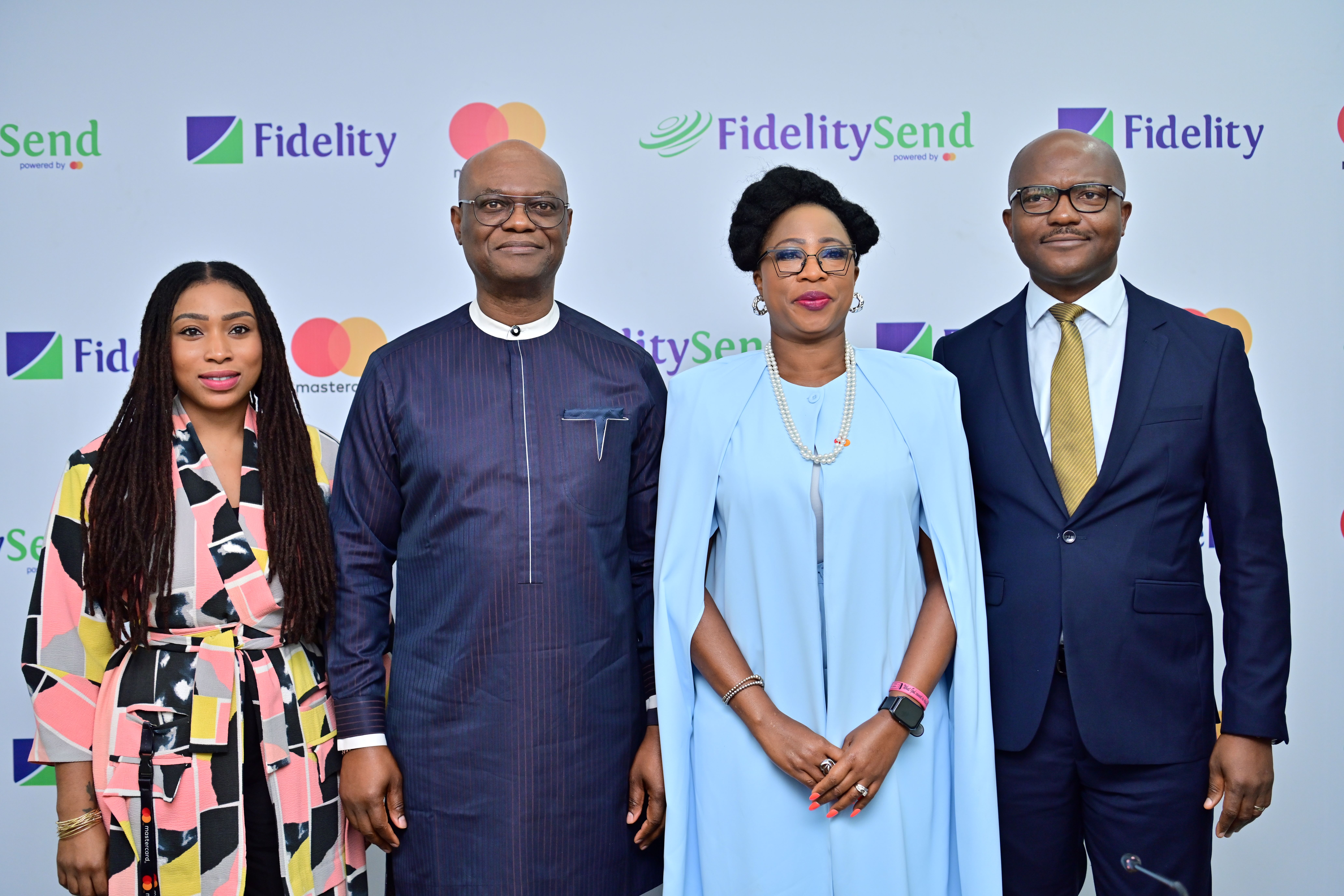 From L-R: Kari Tukur, Vice President, Customer Solutions Center, East & West Africa, Mastercard; Kevin Ugwuoke, Executive Director and Chief Risk Officer, Fidelity Bank; Folasade Femi-Lawal, Country Manager and Area Business Head, West Africa, Mastercard, and Osita Ede, Divisional Head, Product Development, Fidelity Bank at the Fidelity Mastercard Send Launch event, on August 30, 2024.