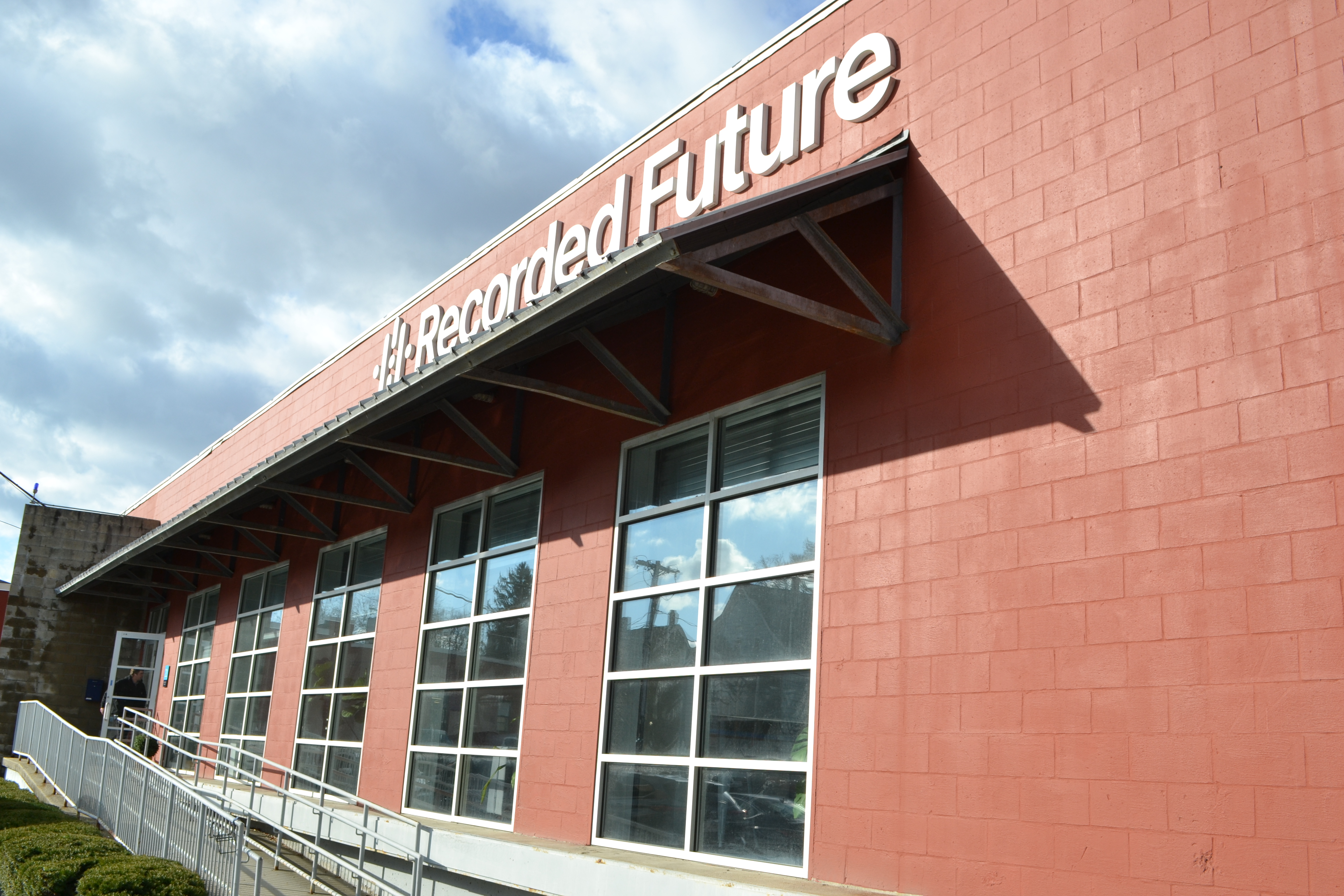 The brick facade of Recorded Future. 