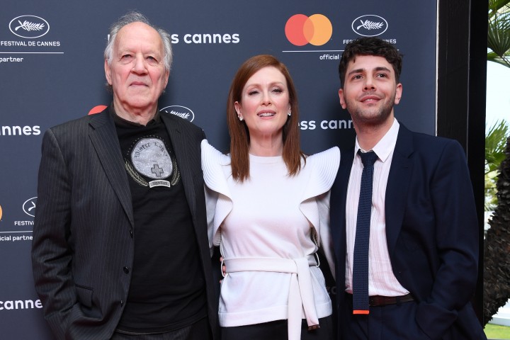 Photocall Xavier Dolan, Julianne Moore and Werner Herzog at Mastercard “See life through a different lens” in Cannes