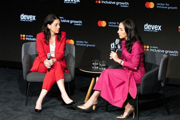 Linda Kirkpatrick and Cristina Junqueira at the 2024 Global Inclusive Growth Summit.