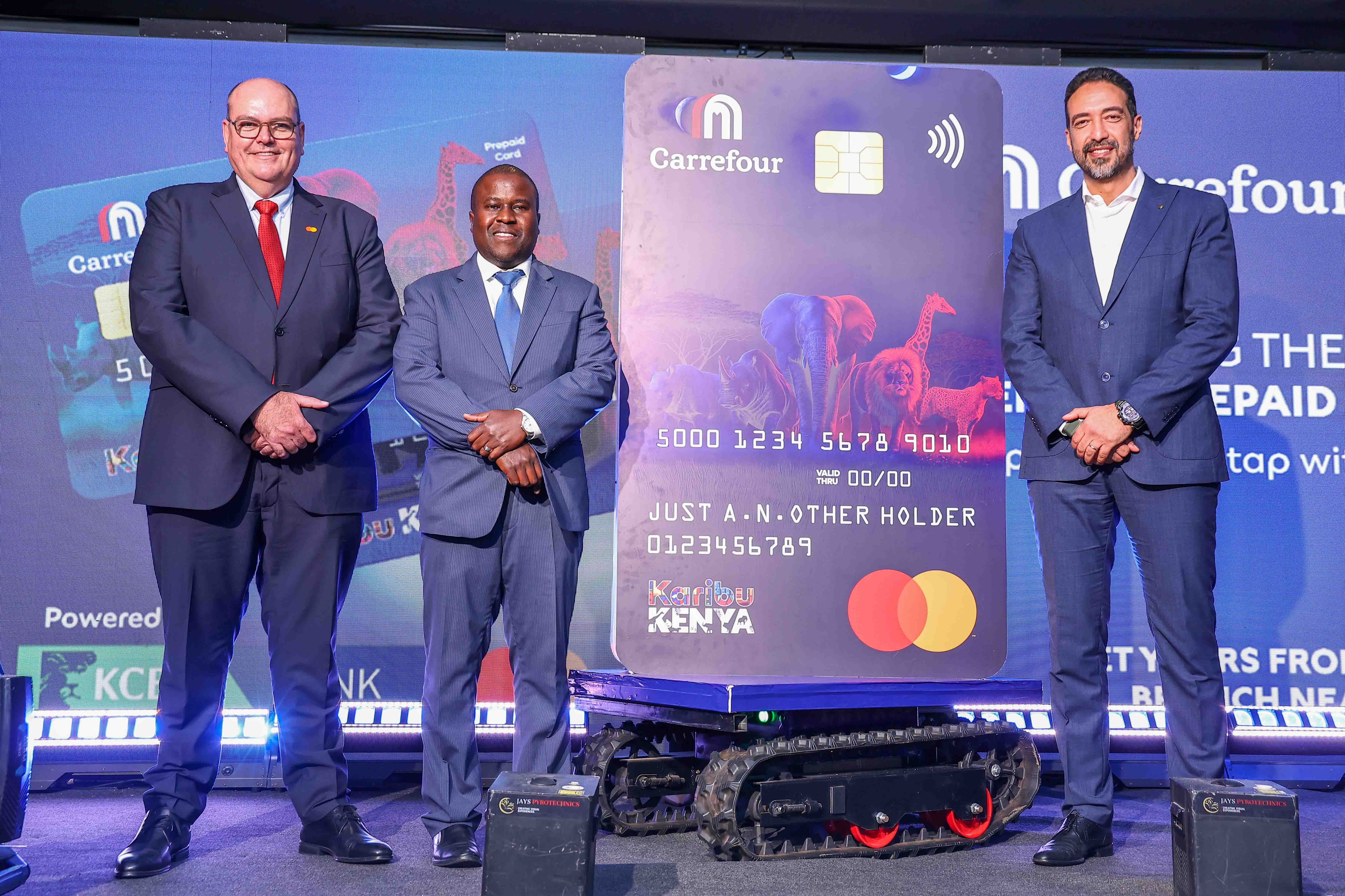 (L-R): Gabriel Swanepoel, Division President, Africa at Mastercard, John Wagacha, Head of FMCG, KCB Bank Kenya Corporate Banking Division and Rachid Nouri,  VP  Finance, East Africa, Majid Al Futtaim Retail