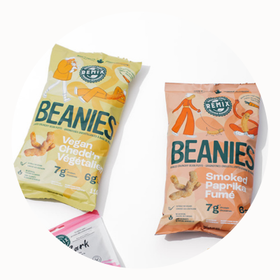 Remix Snack Beanies packages