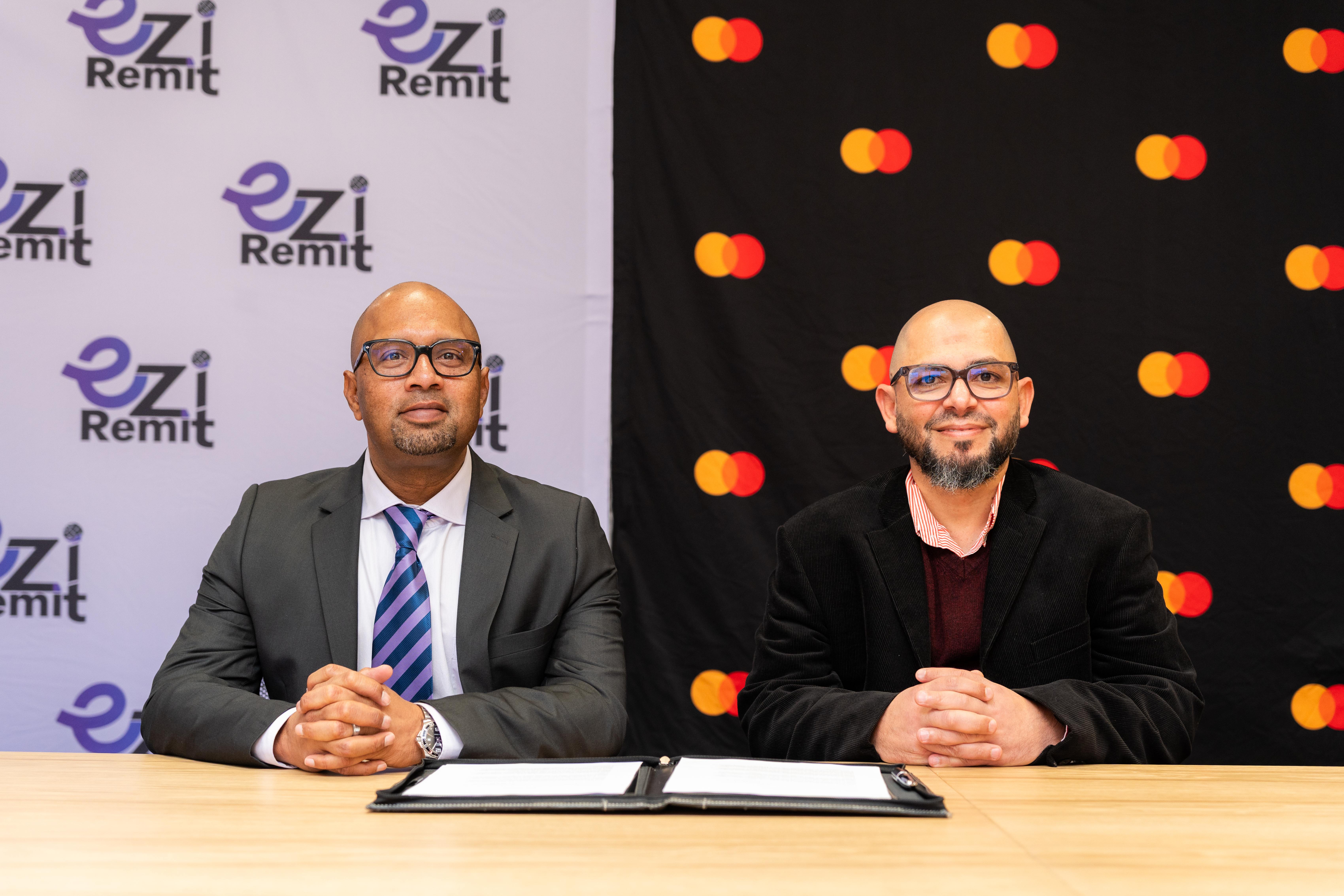 L-R: Shaheed Farred, General Manager, eZi Remit and Shabir Ahmed, Senior Vice President, Customer Solutions Center Lead, Africa, Mastercard
