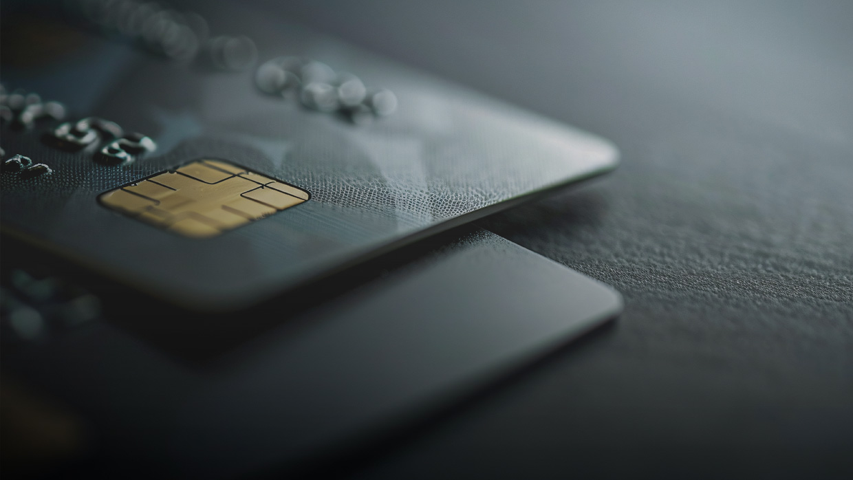 Close-up van een creditcard. 