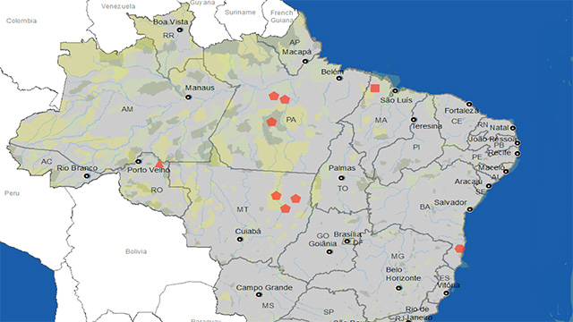 Map of Brazil.