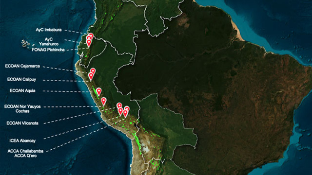 Karta regiona, Ekvador i Peru.