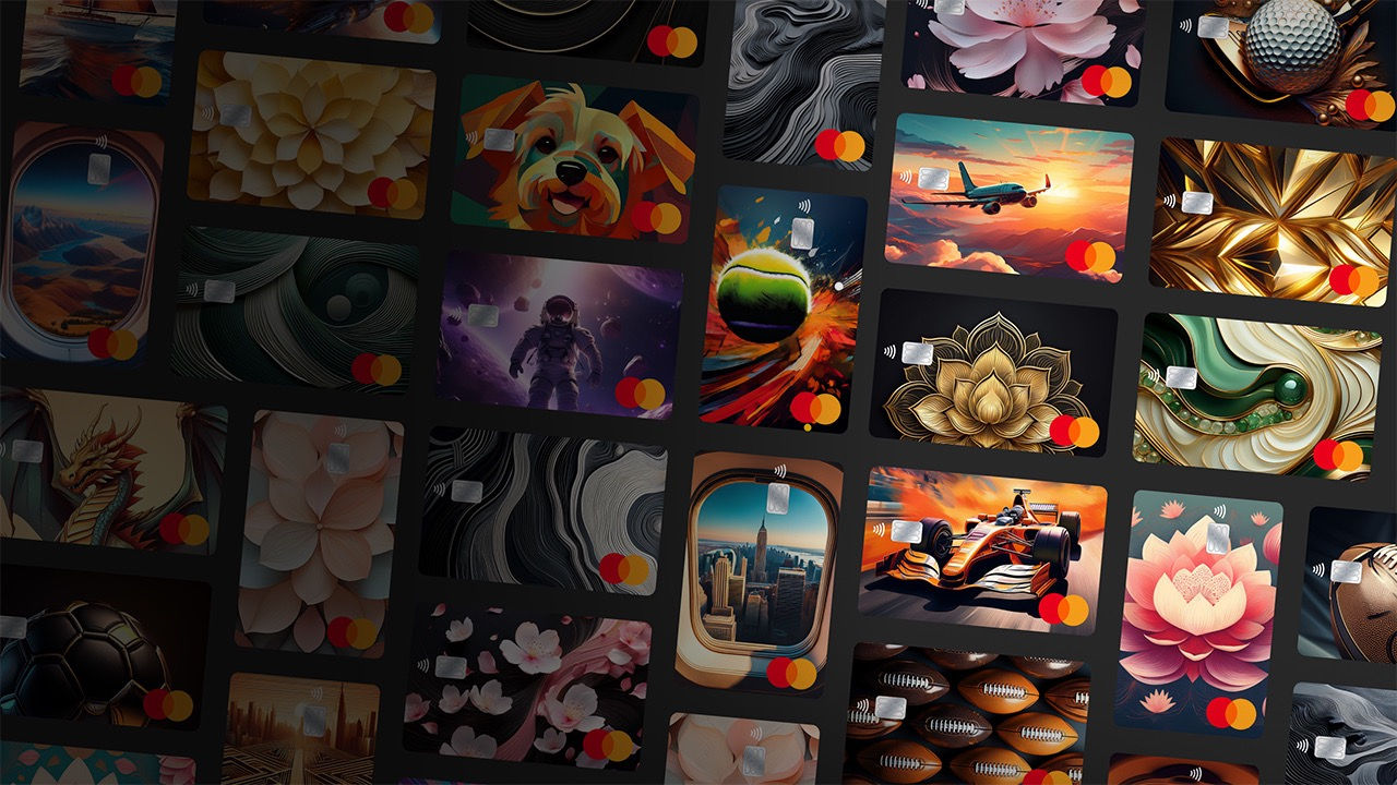A variety of credit cards.