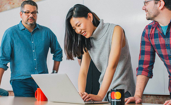 Mastercard employee working session.