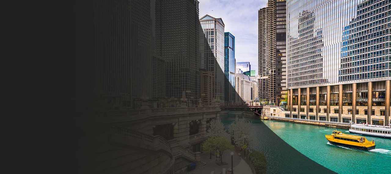 Chicago skyline.