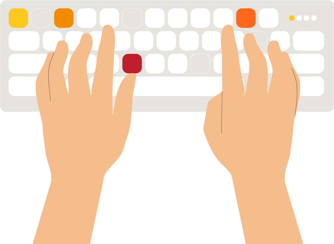 Illustration hand typing