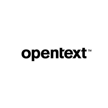 OpenText logo.