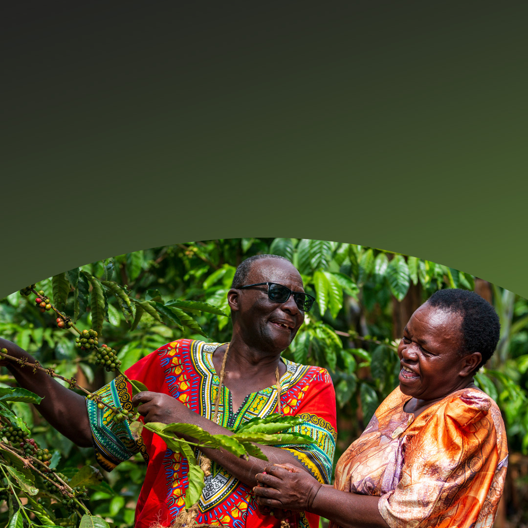 Man and woman laughing together.