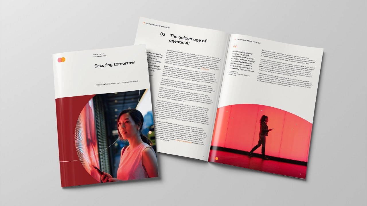 The Securing Tomorrow white paper cover and inside page. 