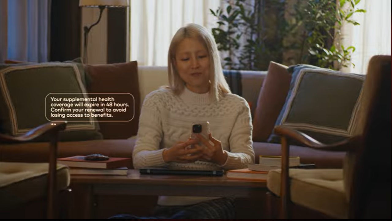 A person taps on a cell phone with illustrations of alerts popping up. 