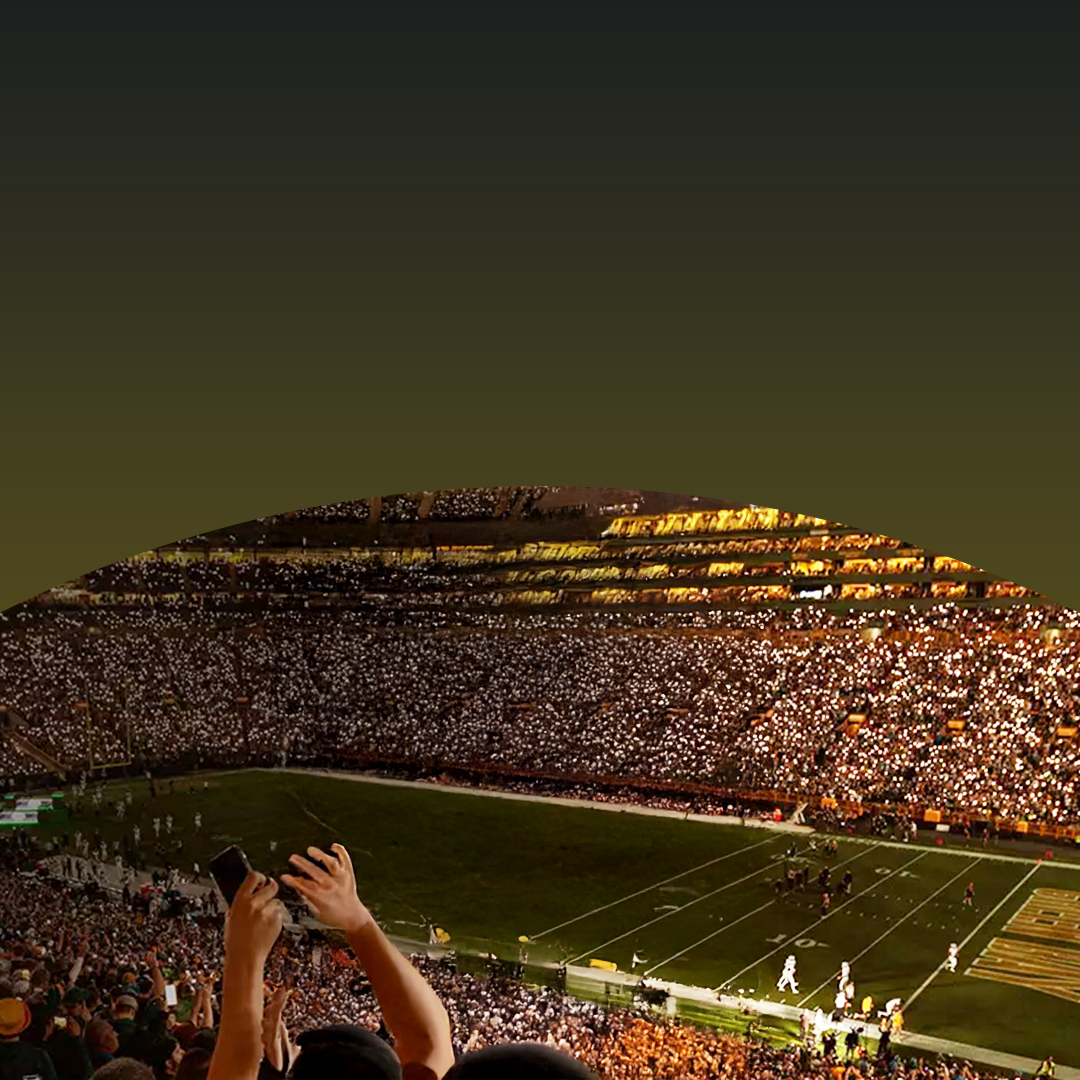 Green Bay Packers stadium with fans.