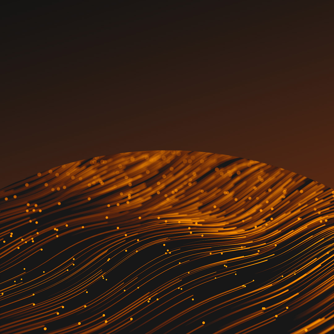 Streaks of orange yellow light flowing.